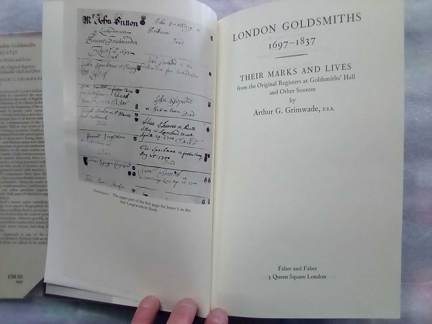 London Goldsmiths 1697-1837 Their Marks & Lives by Arthur G. Grimwade