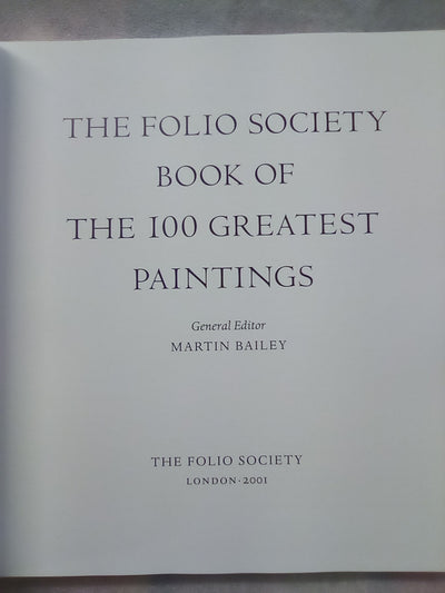 The Folio Society Book of the 100 Greatest Paintings