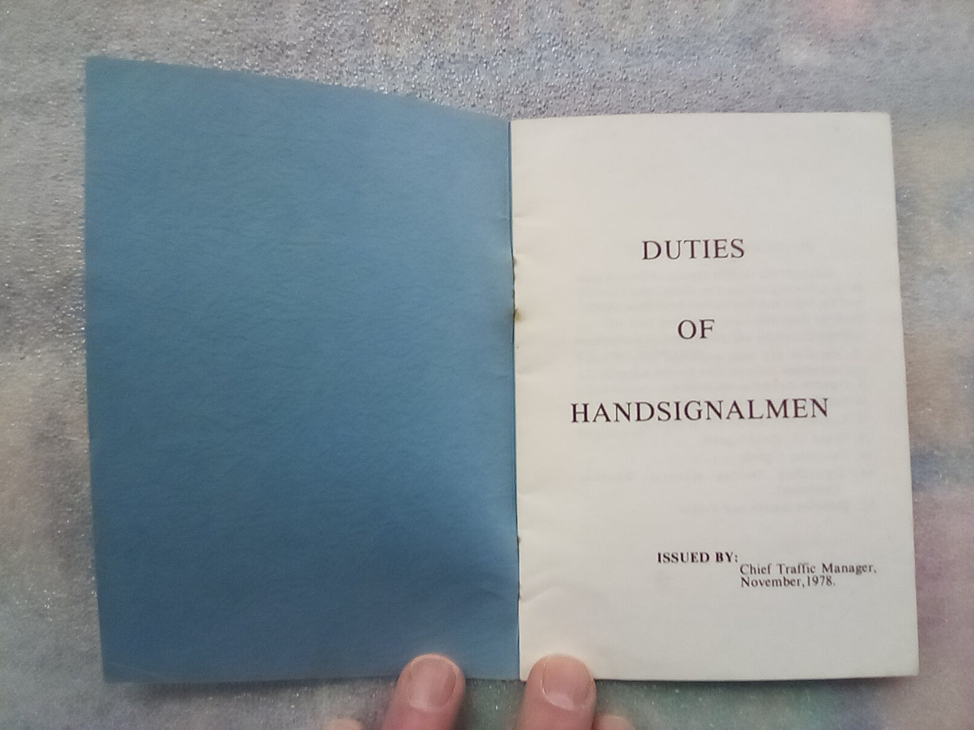 NZR Duties of Handsignalmen (November 1978)