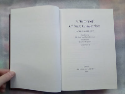Folio Society - A History of Chinese Civilisation (2 Volumes in Slipcase) by Jacques Gernet