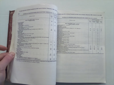 NZR Working Timetable - North Island Main Line & Branches