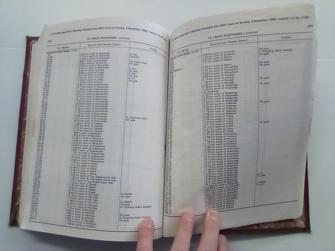 NZR Working Timetable - North Island Main Line & Branches