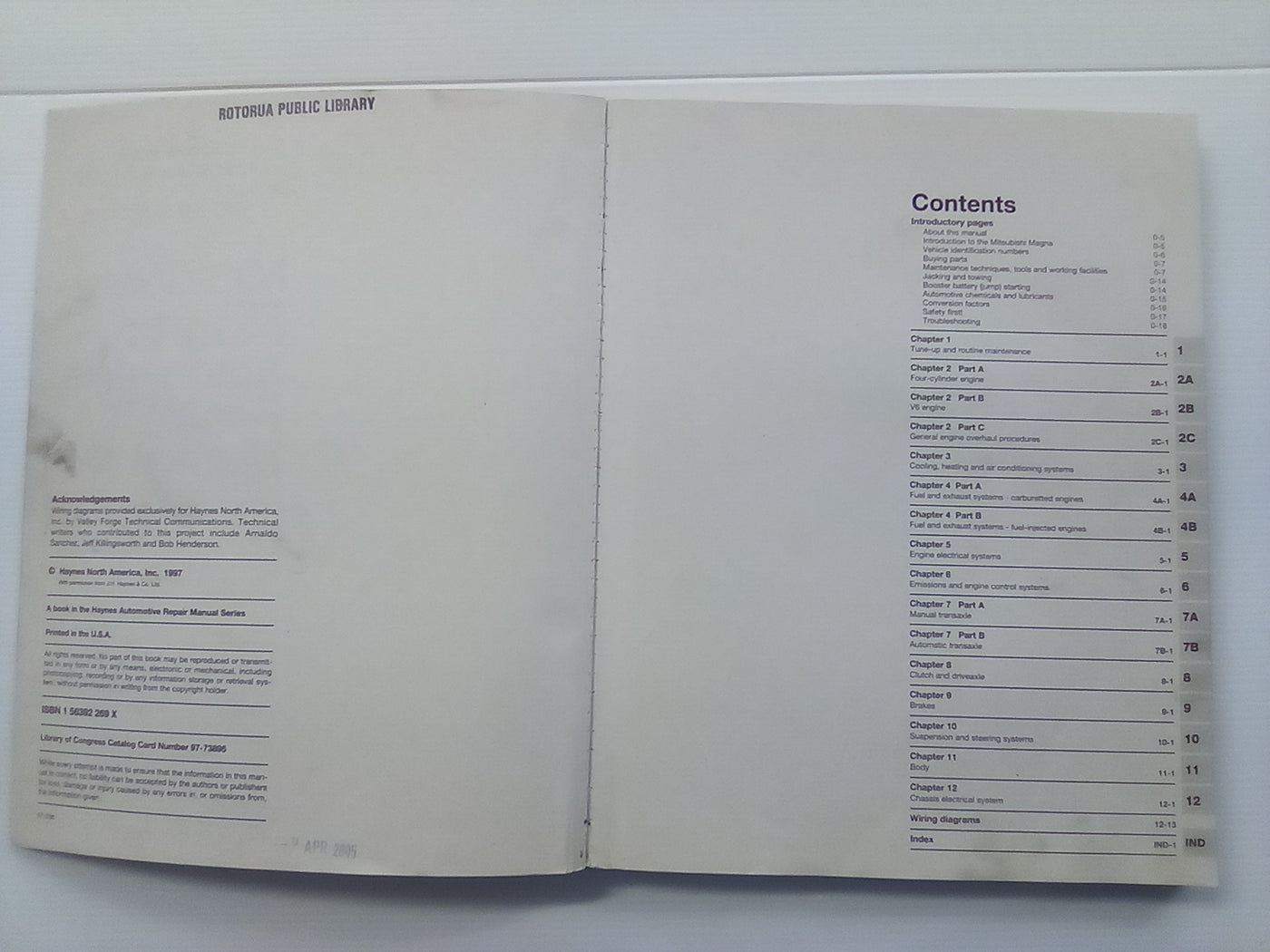 Mitsubishi Magna 1991-1996 (TR & TS series) Haynes Repair Manual