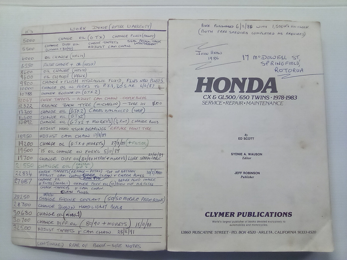 Honda CX & GL500 & 650 Twins 1978-1983 Clymer Service / Repair / Maintenance