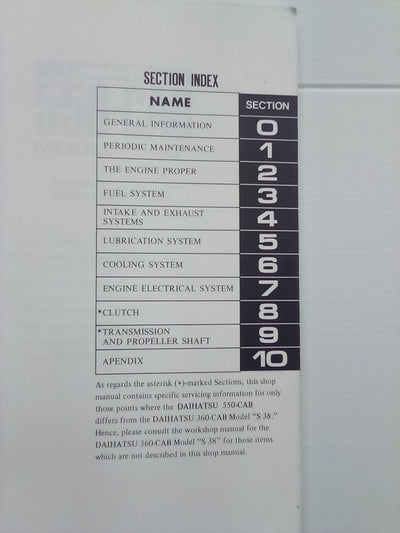 Daihatsu 550-Cab Model S40 Workshop Manual Volume 1