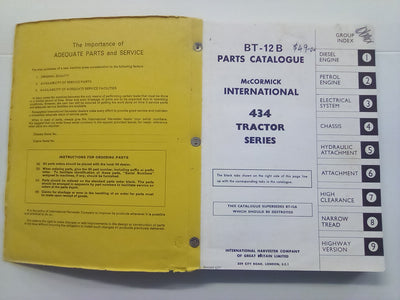 International McCormick 434 Tractor Series BT-12B Parts Catalogue