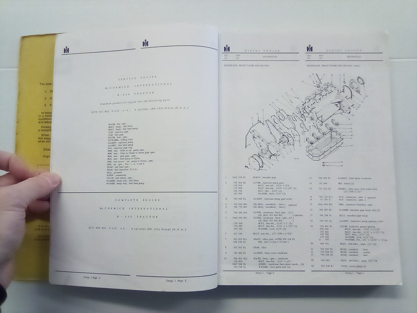 International McCormick 434 Tractor Series BT-12B Parts Catalogue