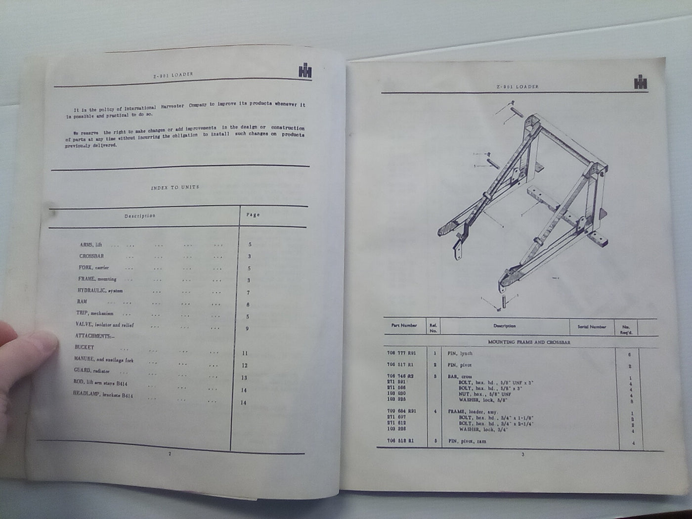 International McCormick Z-901 Front End Loader Operators Manual