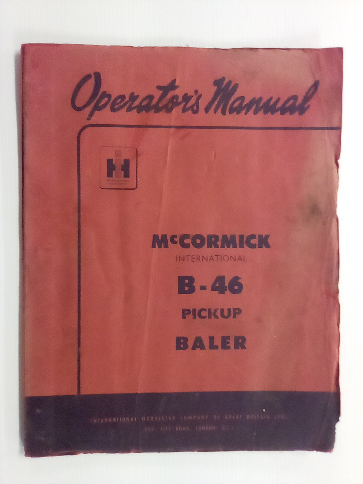 International McCormick B-46 Pickup Baler Operators Manual