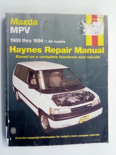 Haynes Mazda MPV 1989-1994 Repair Manual