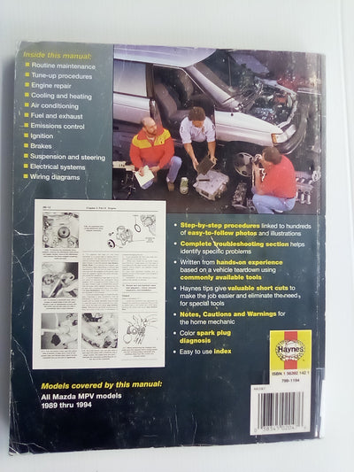 Haynes Mazda MPV 1989-1994 Repair Manual