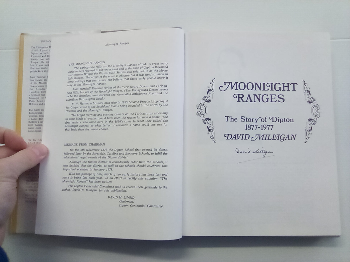 Moonlight Ranges - The Story of Dipton 1877-1977 (Signed Copy)