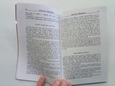 Motunau or The Hills of Home - A collection of Memoirs (Hurunui North Canterbury)