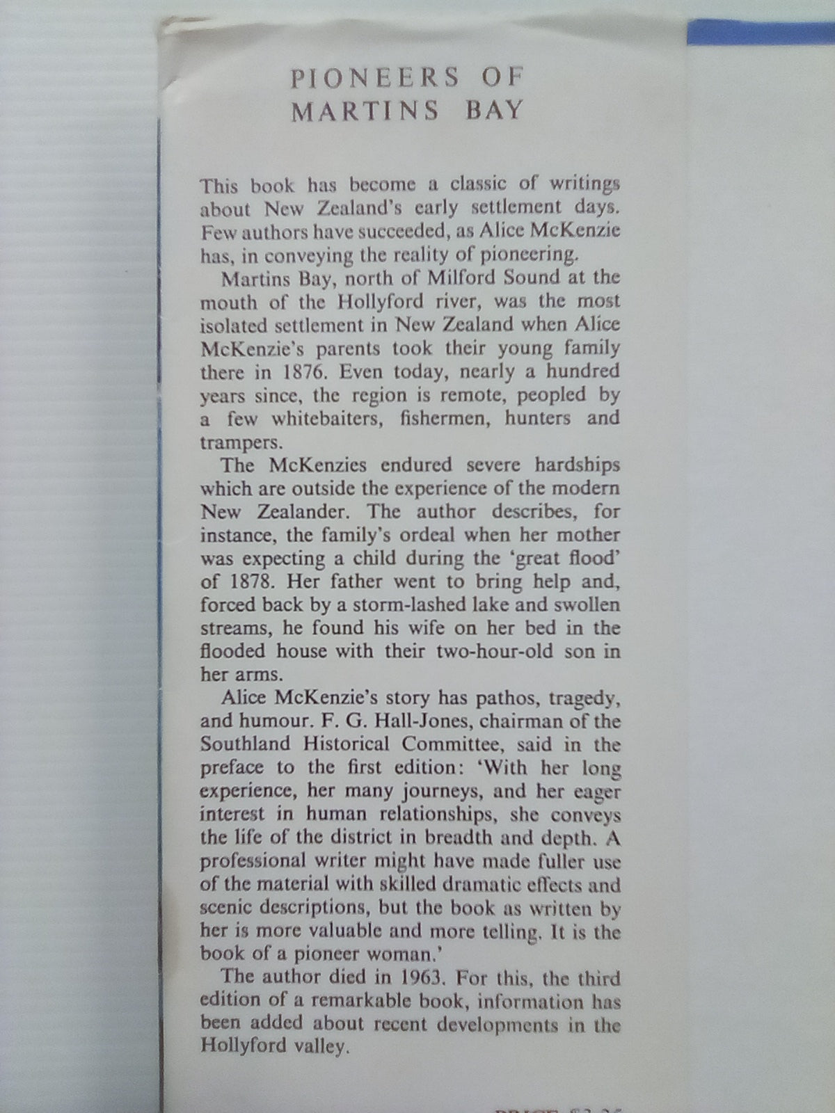 Pioneers of Martins Bay (1970 Revised Edition) by Alice McKenzie