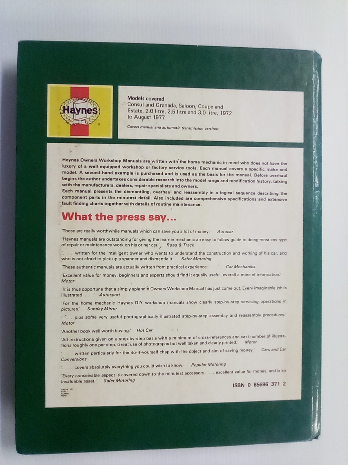Haynes Ford Consul & Granada 1972-1977 Workshop Manual