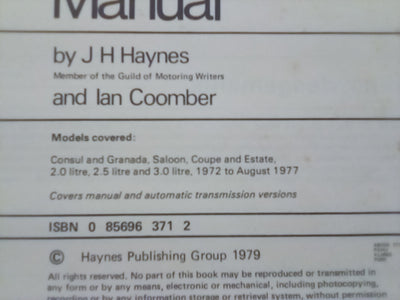 Haynes Ford Consul & Granada 1972-1977 Workshop Manual