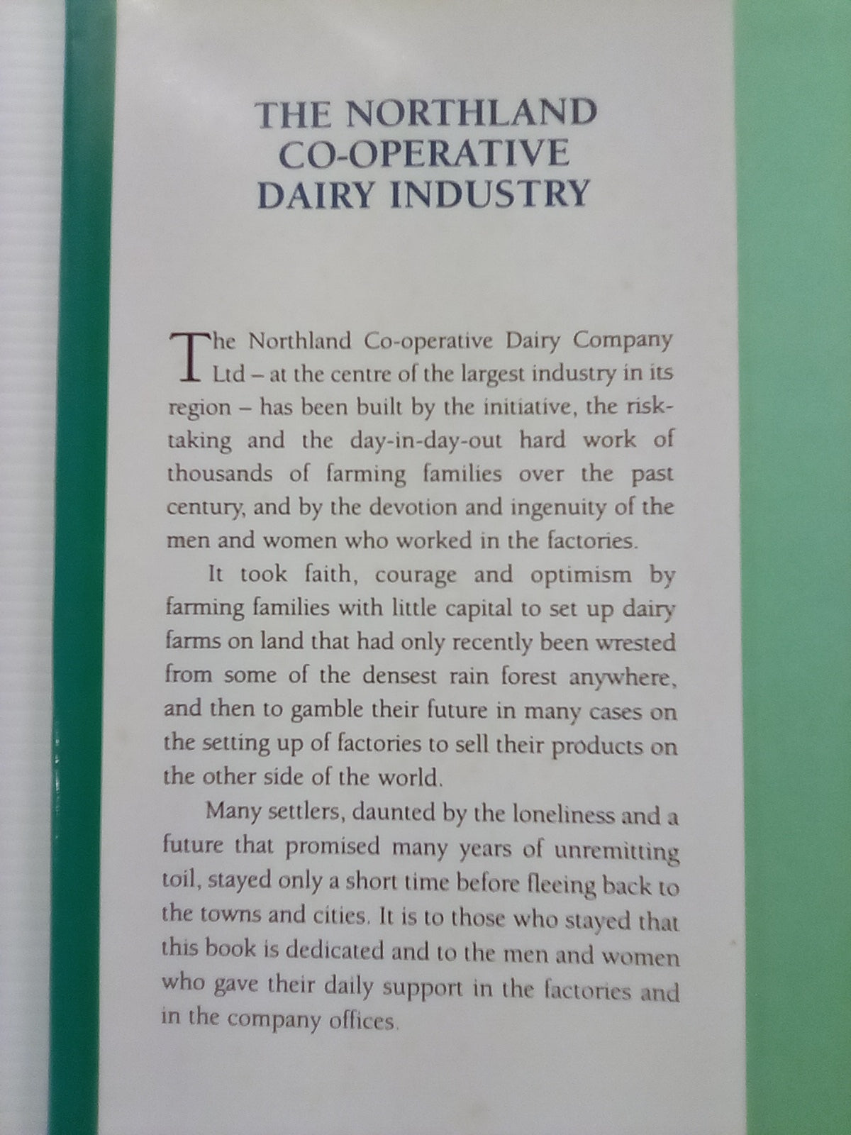 The Northland Co-Operative Dairy Industry - A History