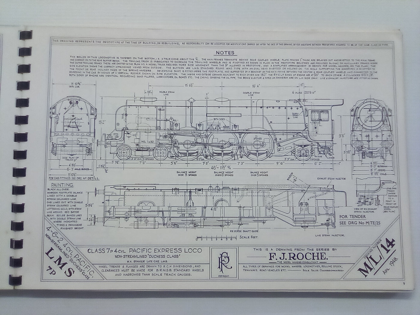 Historic Locomotive Drawings in 4mm Scale by F.J. Roche
