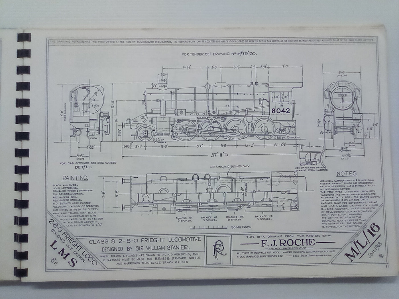 Historic Locomotive Drawings in 4mm Scale by F.J. Roche