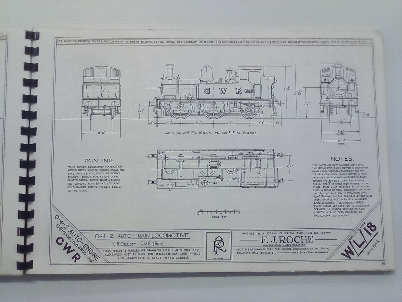 Historic Locomotive Drawings in 4mm Scale by F.J. Roche