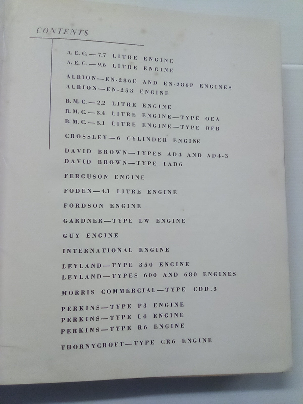 Diesel Engine Service Manual 1957 - Various Engines