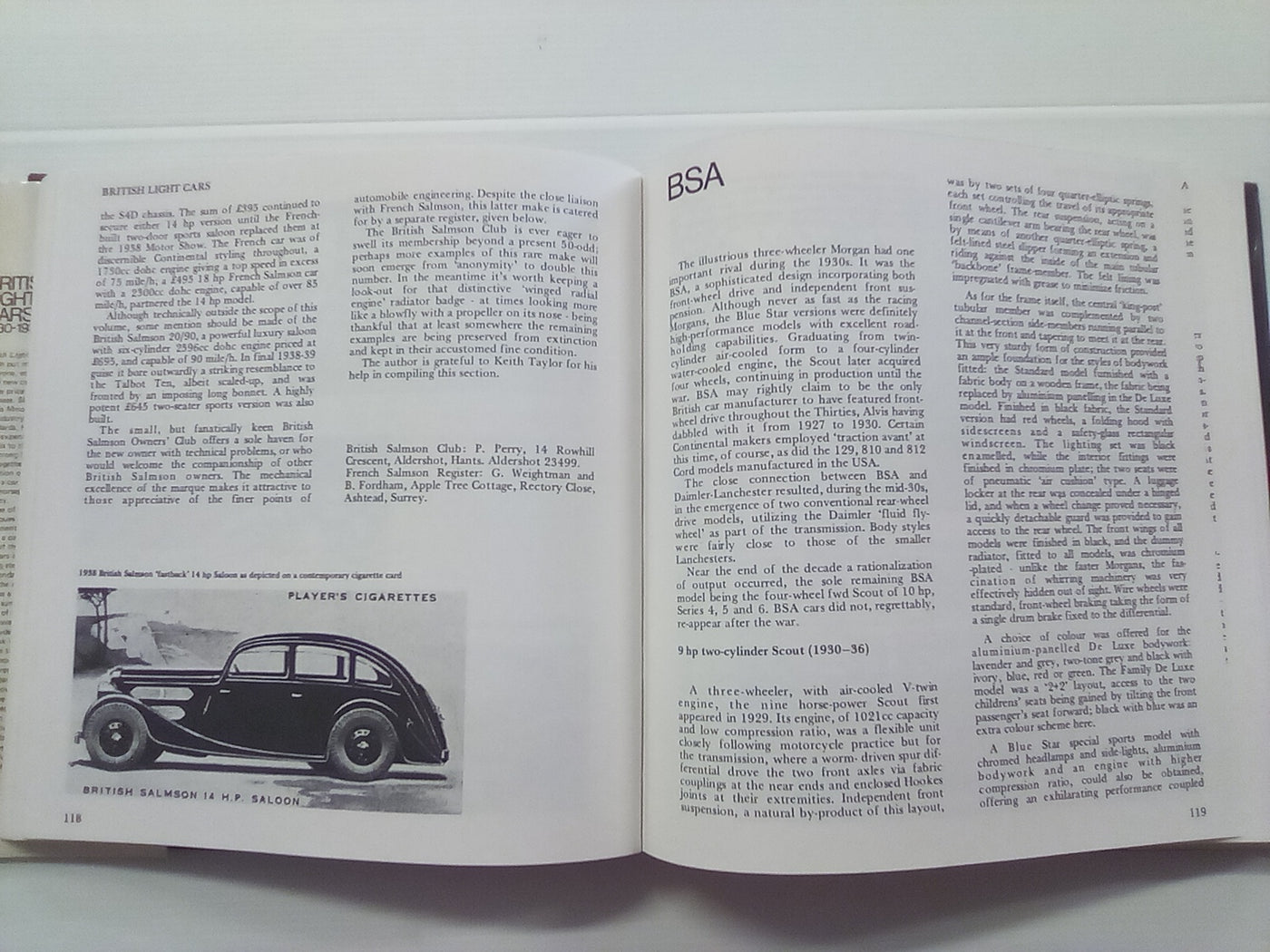 British Light Cars 1930-1939 by Bruce Hudson
