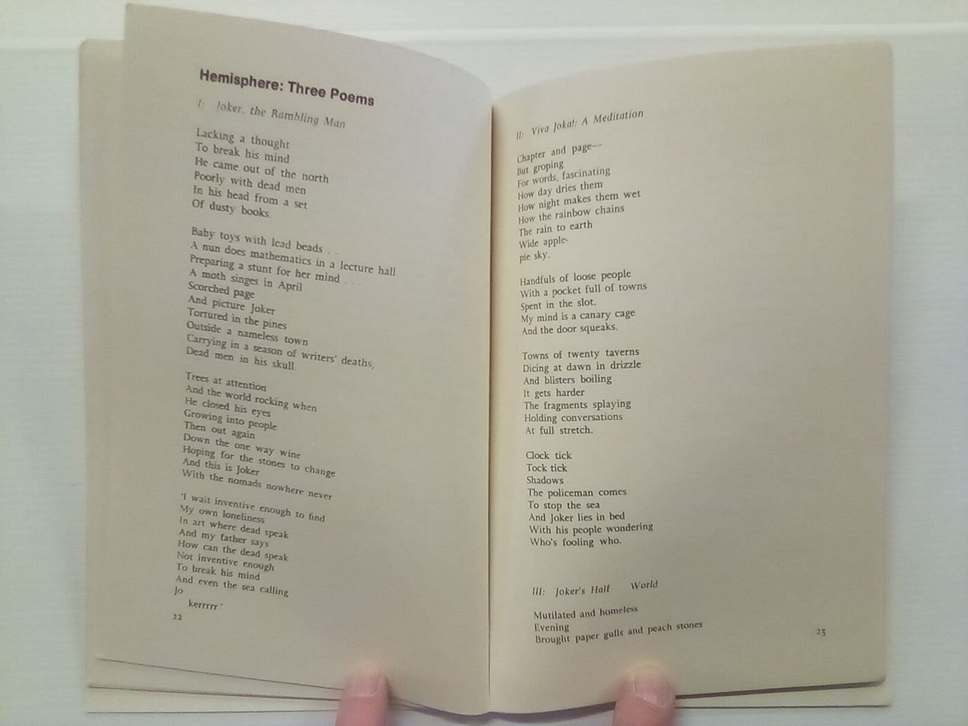 Hemispheres - Poems 1965-73 by Rob Jackaman (Signed Copy)