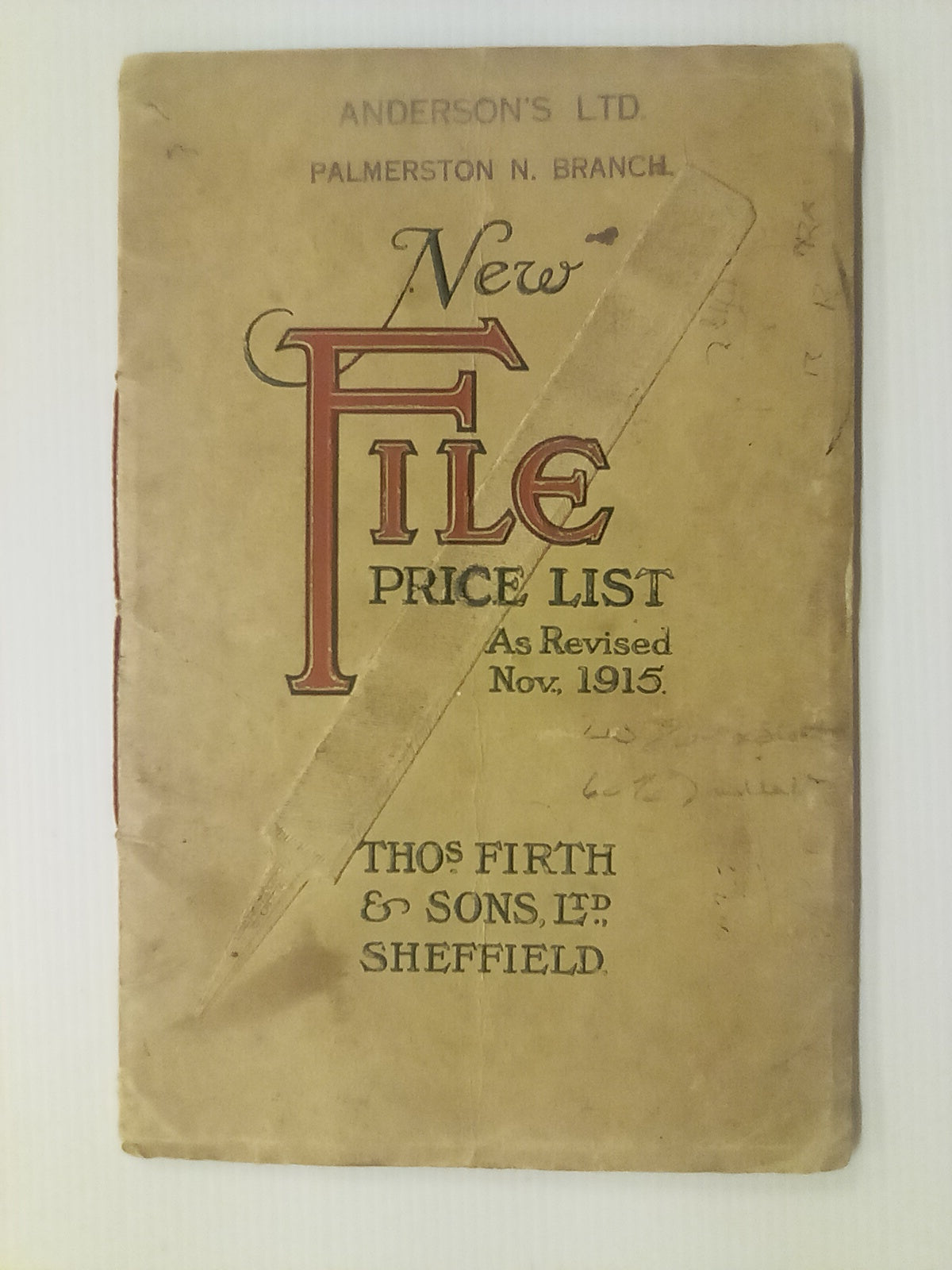 Thomas Firth & Sons (Sheffield) New File Price List (1915)