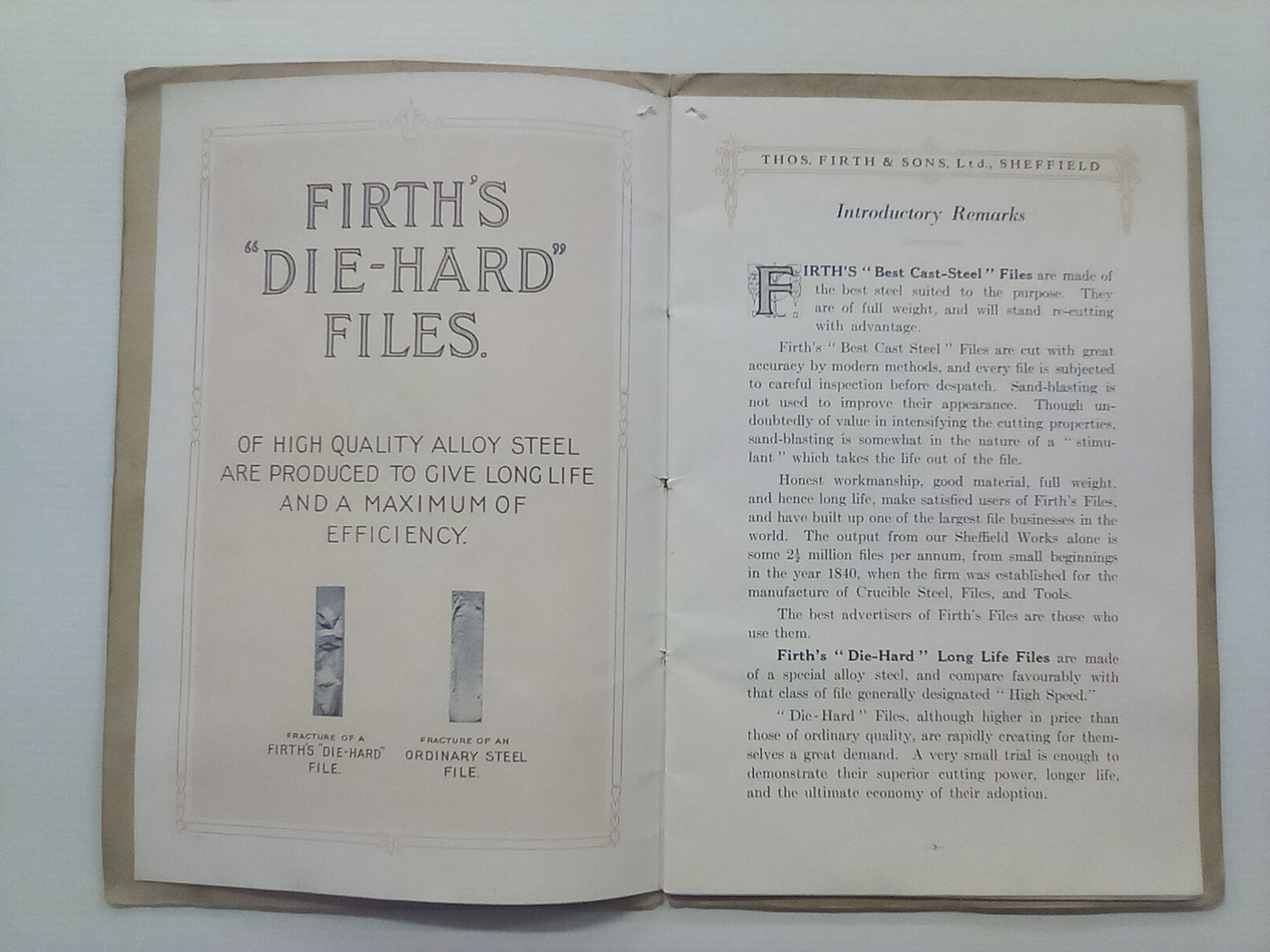 Thomas Firth & Sons (Sheffield) New File Price List (1915)