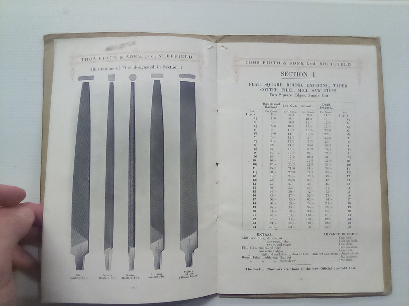 Thomas Firth & Sons (Sheffield) New File Price List (1915)