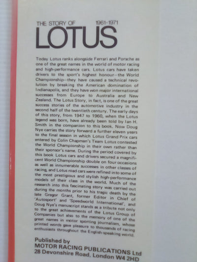 The Story of Lotus - 1961-1971 Growth of A Legend by Doug Nye