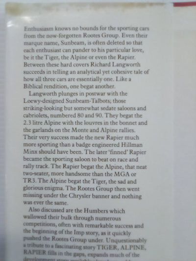 Tiger, Alpine, Rapier - Sporting Cars from the Rootes Group by Richard Langworth