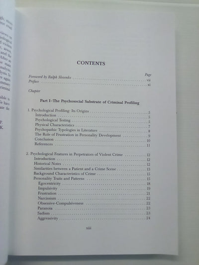 Offender Profiling - The Sociopsychological Analysis of Violent Crime by G. Palermo and R. Kocsis