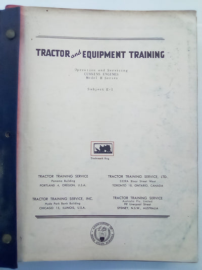 Tractor and Equipment Training (1950s? Home Study Course) Bound in Folder