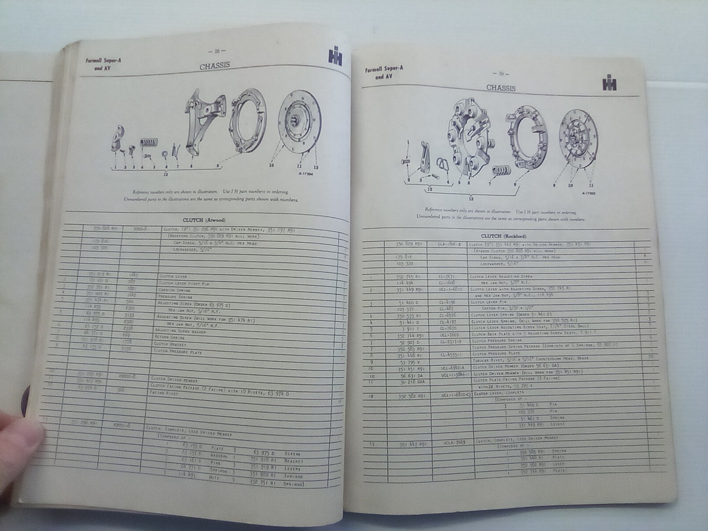 International McCormick TC-39A Parts Catalogue - Farmall Super-A & AV Tractors