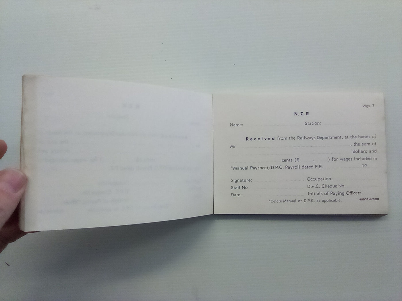 Booklet of Unused NZ Rail Receipt Dockets
