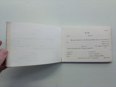 Booklet of Unused NZ Rail Receipt Dockets