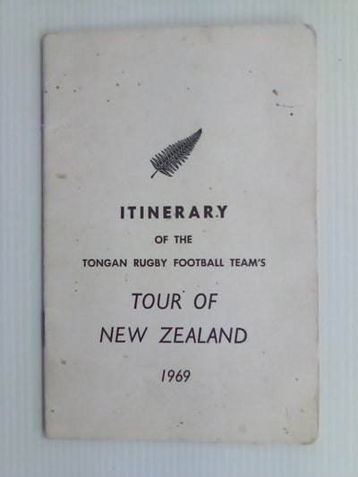 SIGNED 1969 Tongan Rugby Team New Zealand Tour Itinerary