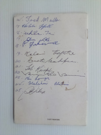 SIGNED 1969 Tongan Rugby Team New Zealand Tour Itinerary