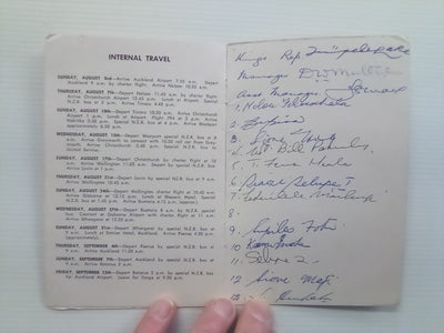 SIGNED 1969 Tongan Rugby Team New Zealand Tour Itinerary
