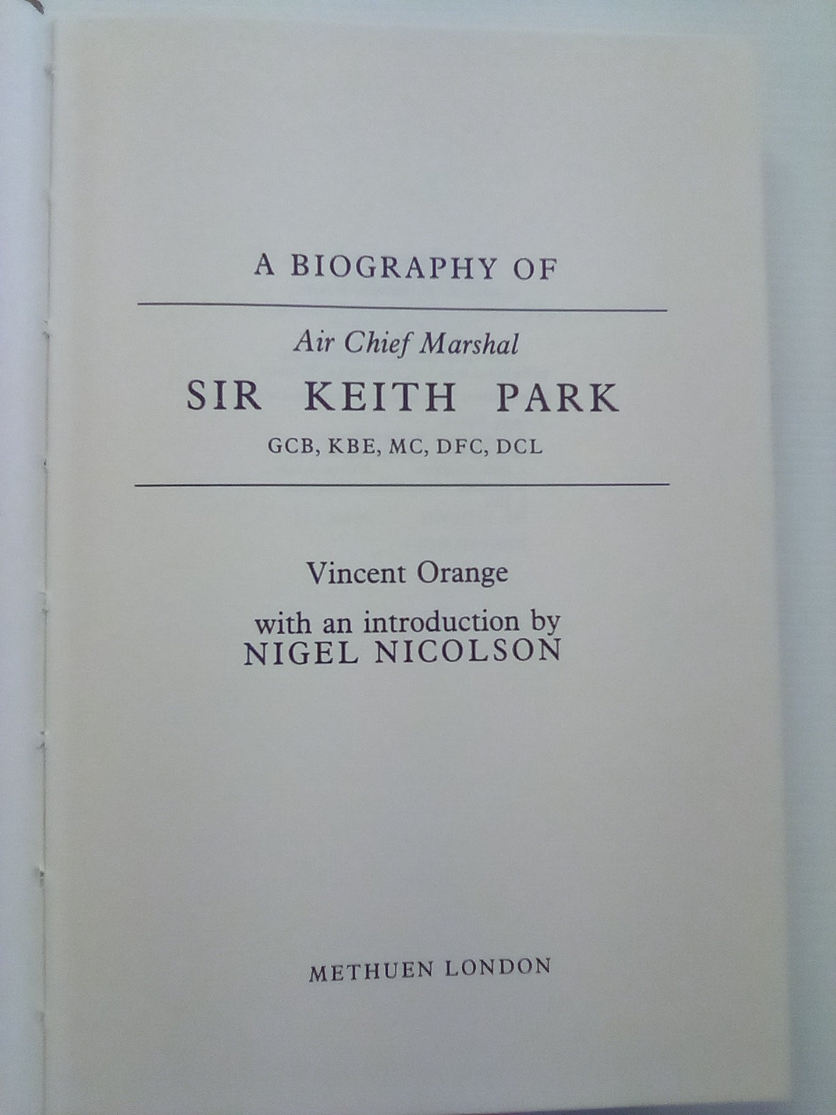 Sir Keith Park - Battle of Britain (1984) by Vincent Orange