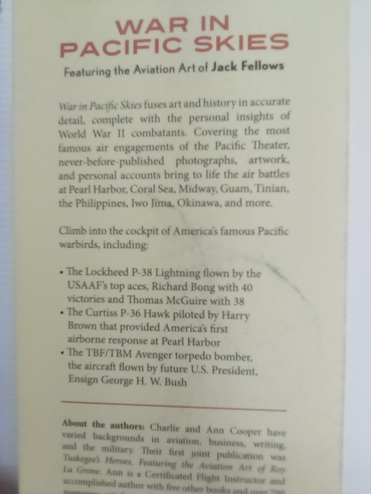 War in the Pacific Skies by C & A Cooper with the Aviation art of Jack Fellows