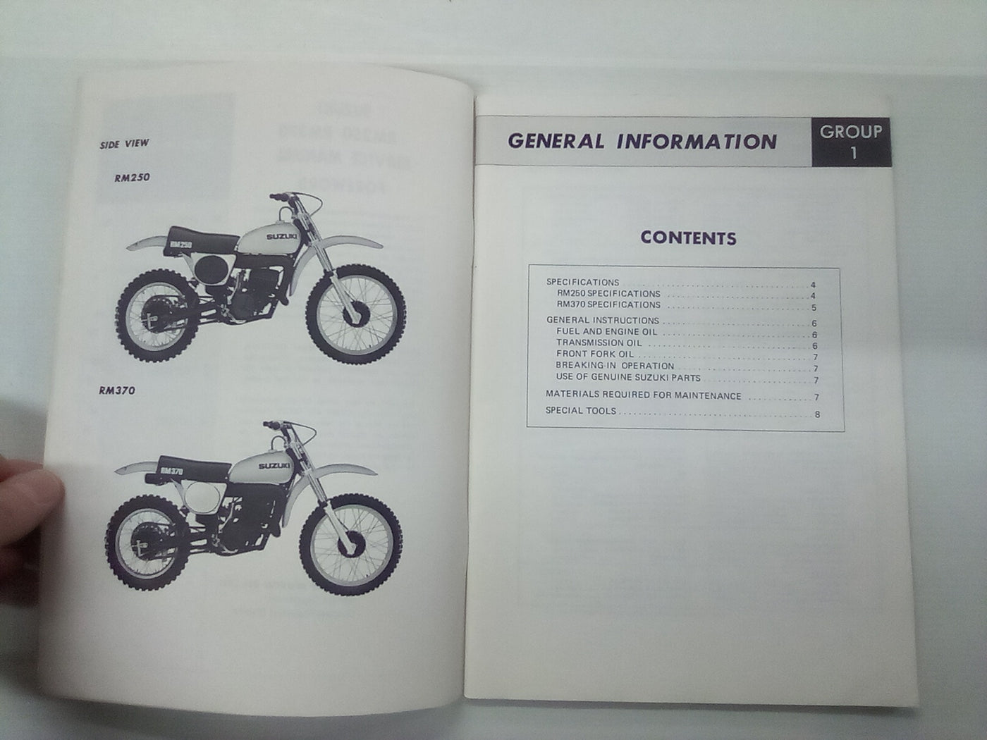 Suzuki RM 250 & RM 370 Factory Service Manual (Published March 1976)