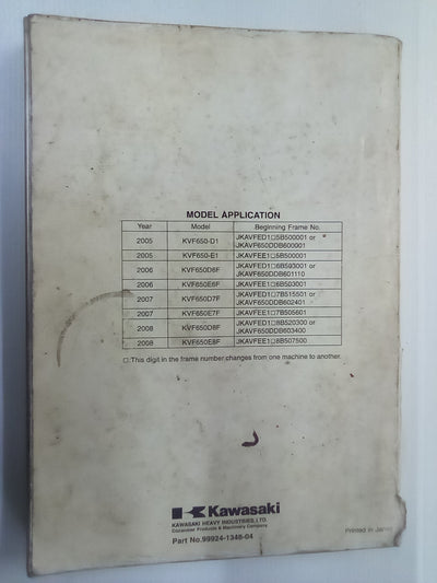 Kawasaki Brute Force 650 & KVF 650 Factory Service Manual (2007)