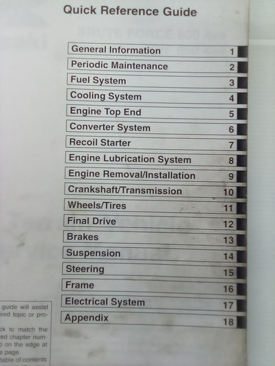 Kawasaki Brute Force 650 & KVF 650 Factory Service Manual (2007)