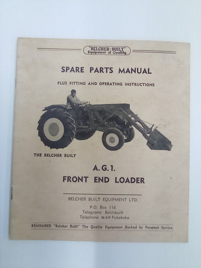 Belcher A.G.1 Front End Loader Spare Parts Manual