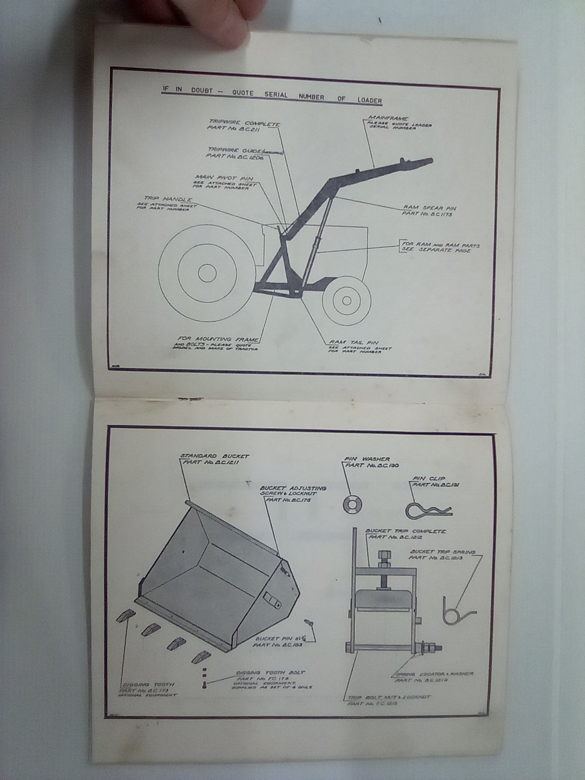 Belcher A.G.1 Front End Loader Spare Parts Manual