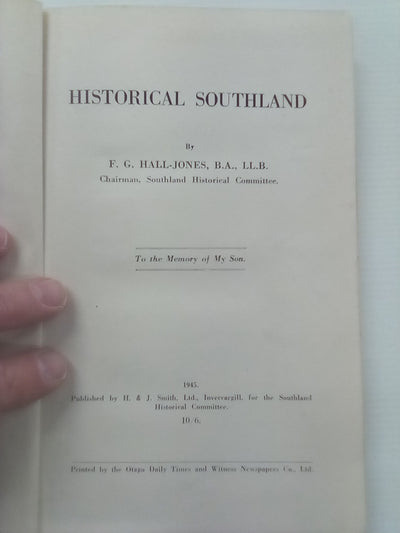 Historical Southland (1945) by F.G. Hall-Jones