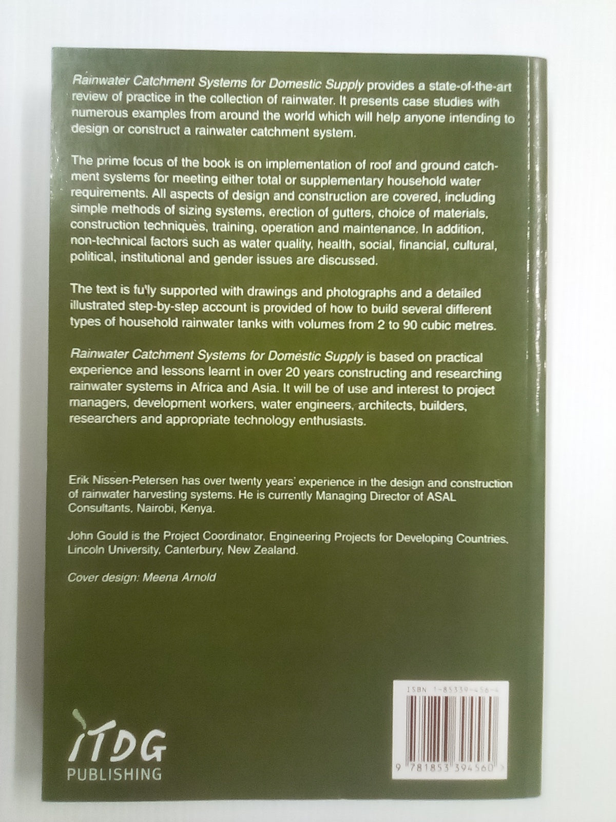 Rainwater Catchment Systems for Domestic Supply - Design, Construction & Implementation
