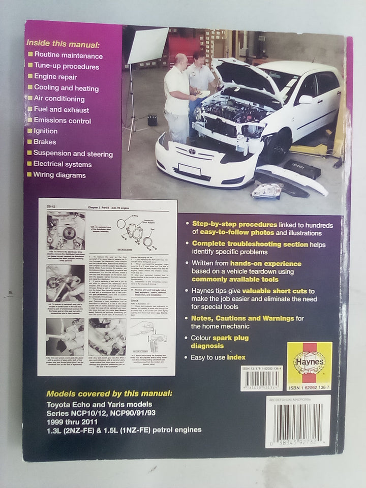 Haynes Toyota Echo / Yaris / Vitz Service & Repair Manual – 92732 (Covers 1999-2005)